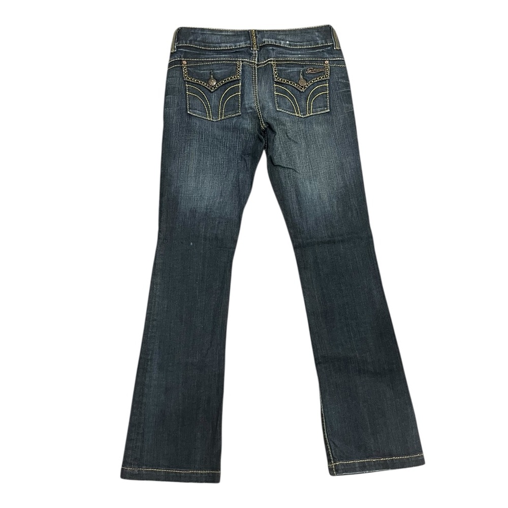 Serfontaine Low Rise Embellished Bootcut Jeans Dark Wash Y2K - Picture 2 of 8